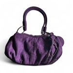 Y2K Purple Suede Hobo Handbag Mirror Charm Shoulder Bag Photo 1