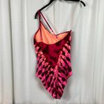 Aerie  Pink Tie Dye One Shoulder Full Coverage One Piece Swimsuit Sz.L Long NWT Photo 9