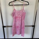 Y2K Hawaiian Pink Tie Dye Mini Tank Dress Floral Hippie Beach Vacation Large Photo 2
