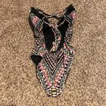 Bar III  Women's One‎ Piece Swimsuit Geometric Pattern Halter Tie Back Size S Photo 1