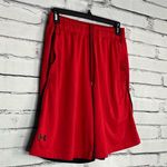 Under Armour Red Black Shorts SM/P Loose Fit Colorblock Athletic Training Gym Photo 1