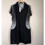 Adidas  Women's Black Grey Golf Range Dress Short Sleeve V-Neck Pockets Size L Photo 1