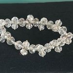 Chunky Statement Aurora Borealis Faceted Glass Crystal Bead Stretch Bracelet Silver Photo 0