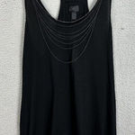 Banana Republic mongram tank top womens XL black racerback chains biker nwt Photo 0