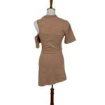 H:ours Revolve Dress H Hours Small Tan Short Sleeve Bodycon Sexy Chic Trendy Photo 4