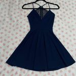 Windsor navy blue dress short with lace open back size xsmall Photo 0