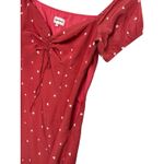 Super Down Revolve Dress Womens XS Red Heart Ruched Tie Mini Valentines Day Sexy Photo 9