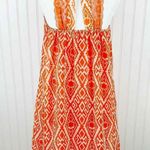 Umgee Coastal Cowgirl Boho Festival Dress Medium Orange Aztec Lace Racerback Photo 4