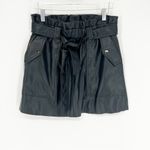 ZARA Faux Leather Belted Mini Skirt M Black Photo 1