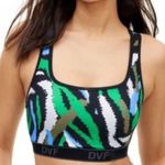 Diane Von Furstenberg  Target Disco Zebra Green Racerback Sports Bra L Photo 0
