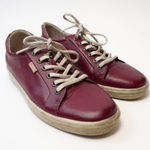 Ecco Burgundy Leather Lace Up Low Top Sneakers Shoes Womens Size 8.5 Photo 0