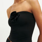 Reformation  Adalynn Rose Black Cropped Tube Top Women’s size medium Photo 0