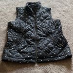 Talbots  Black White Polka Dot Quilted Puffer Vest SIZE M Photo 0