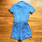 Madewell  Denim Romper Coverall Medium Wash Belted Zipper size Medium Photo 2