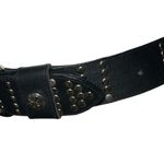 Cute black belt with silver studded detailing, cute silver metal flowers too Photo 1