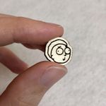 Rick and Morty Wood Stud Earrings Brown Photo 1