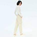 Aritzia Wilfred MODERN CARGO high waisted khaki trouser pants cream sz 0 casual Photo 2