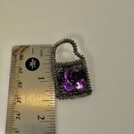 Danscraft silver tone purple flower brooch purse Photo 2