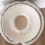 Luxury Vtg Ivory Fox Fur Satin Rhinestone Wide Brim Formal Church Hat Party White Photo 7