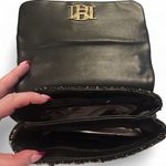 Badgley Mischka  Tweed Crossbody Flap Bag Black Gold New With Tags Photo 4