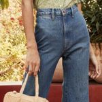 💕DOEN💕 Melody Jean Provence Blue 100% Cotton High Rise Flared Leg 30 NWT Photo 5