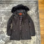 UGG  Black Coat with Fur Hood Small Photo 1