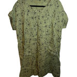 Cut Loose Olive Green Floral Linen Tunic Dress Size M Photo 0