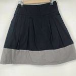 Vince Size 2 Pleated A Line Skirt Navy Blue Gray Color Block Stretch Above Knee Photo 4