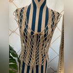 VINTAGE FAUX PEARL BEADED SHRUG VEST Size M Photo 6