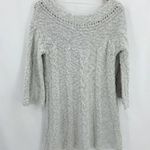 Free People Sweater Dress Oatmeal Cable Knit Medium New Photo 1