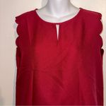 SheIn Clasi Keyhole Burgundy scalloped neck casual dress Top Large NWOT Photo 6