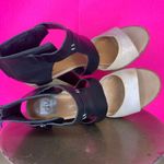 DV Parissa Black Cream Leather Open Toe Stacked Heel Sandal Sz 9.5 Photo 5