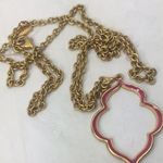 Tahari  necklace gold tone Moroccan pendant pink 30" Photo 2