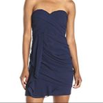 Minuet Navy Strapless Grecian Layered Dress Blue Photo 1
