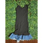 Malibu Sky Black Mini Dress Denim Skirt Size Small Photo 3