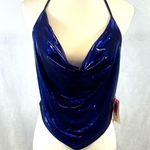 Peach blue liquid metallic halter bandana top size medium NWT Photo 1
