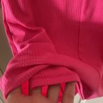 ROW A Notch Neck Long Sleeve Ribbed Bodycon Dress Formal Weddings Small Pink NWT Photo 9