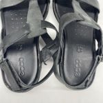 Ecco Womens 8 Sandals Black Leather Strappy Comfort Flats Shoes Back Strap Photo 4