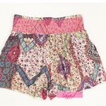Bloomingdales  Smocked High-Rise Waist Floral Patchwork Lace Crochet Trim Shorts Photo 1