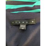 Tiana B Striped Mini Dress with Sash Size 10 Green and Navy Stripe Dress Photo 6