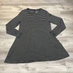 West Loop Black & White Striped Long Sleeve Above the Knee Sweater Dress Large Photo 4