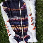 Black Rainn Maxi Dress Dark Watercolor Stripe Long Size Medium M Wedding Guest Photo 7