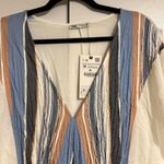 ZARA  Women’s Short-sleeve V Neck Striped Front Tie Top Photo 2