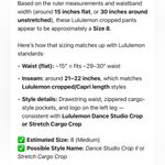 Lululemon  Women’s Black Dance Studio Crop II Pants Size 8 Photo 9