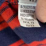 Gap top Womens M Red Blue Striped Crew Neck Long Sleeve Shirt cotton Photo 6