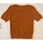 Anthropologie  Maeve Scoop Neck Eyelash Sweater Tee Cedar Sz. Small Photo 3