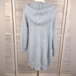 MIA  & TESS Hooded Chunky Eyelash Knit Open Front Cardigan Light Blue-S/M Photo 1