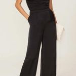 Ramy Brook  Black Satin Ezra Jumpsuit size 8 wide leg designer classic piece Photo 0