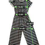 Old Navy Wide Leg Boucle’ Jersey Black/White Striped Jumpsuit Size S Photo 4