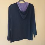 Doncaster  Navy Silk Hooded Jacket Photo 4